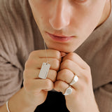 Tag Necklace Polished Silver