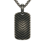 Arrow Tag Necklace Oxidized
