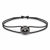 Origin Bracelet Black with black cord and black rhodium sterling silver centerpiece