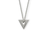 Small Triangle Necklace Brushed Silver