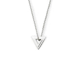 Small Triangle Necklace Polished Silver