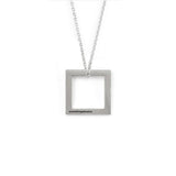 Square Necklace Brushed Silver