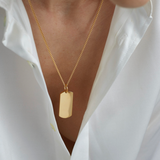 Tag Necklace Polished Gold