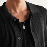 Tag Necklace Polished Silver
