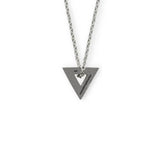 Small Triangle Necklace Vintage Silver